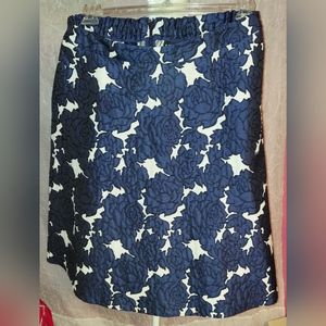 Women's Lane Bryant Plus Blue White Floral A-Line Skirt Size 14